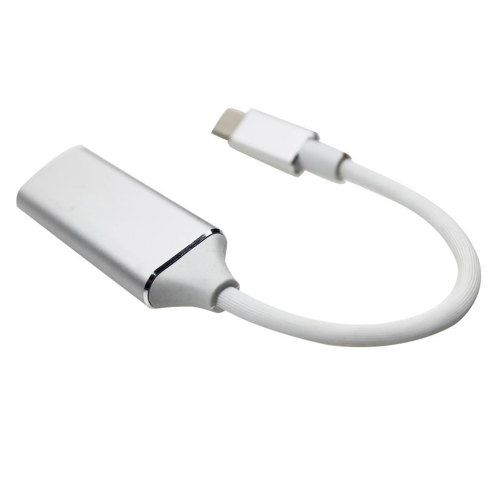 Usb C Naar Hdmi-Compatibele Kabel Type-Hdmi-Compatibele Adapter Kabel Converter Voor Pc Laptop Macbook Huawei mate 30 Converter: White