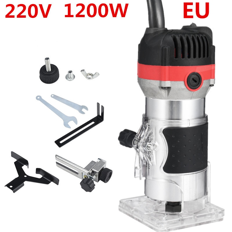 1200W 35000rpm Woodworking Electric Trimmer Wood Milling Engraving Slotting Trimming Machine Hand Carving Machine Wood Router