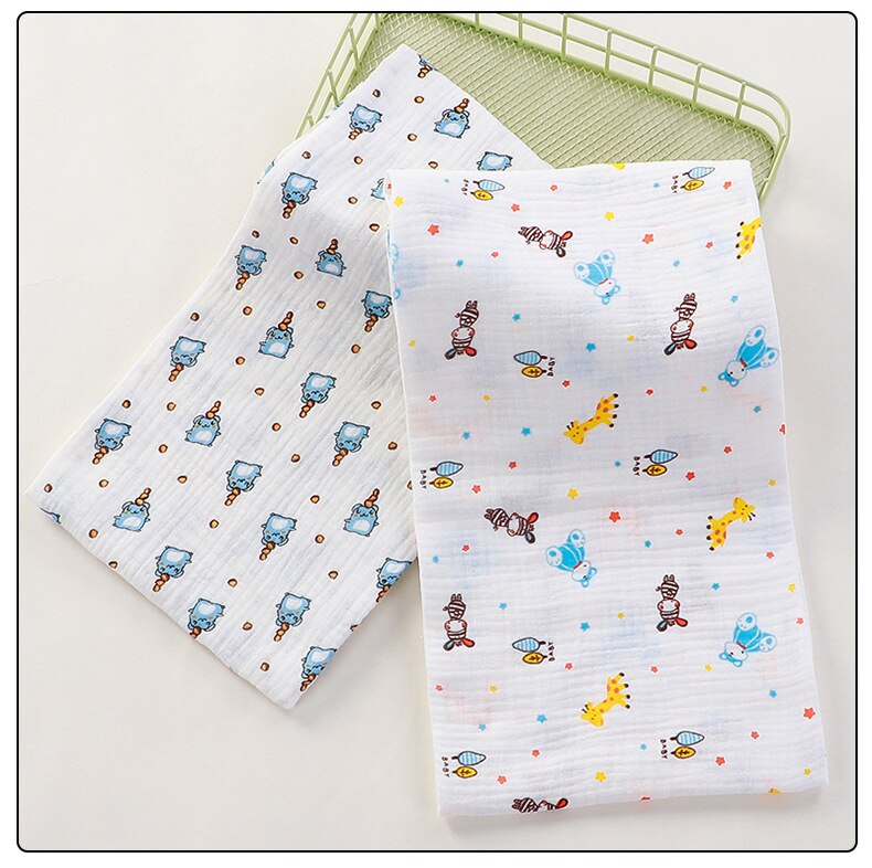 Mordedor 2 unids/set 100% cuadrado de algodón 80cm imprimir Primavera Verano suave y reutilizable de la muselina del bebé Multifunctiona Swaddle Manta: bear
