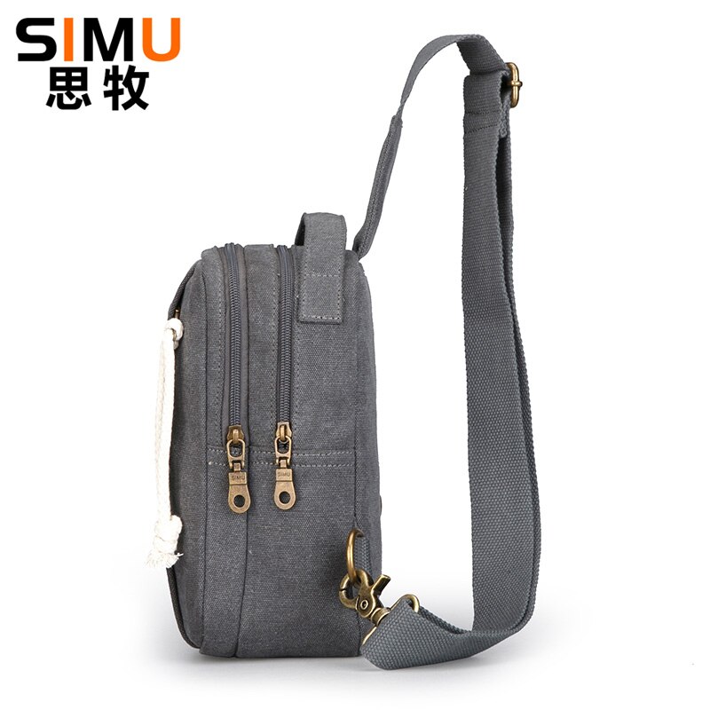 Borsttas heren sling bag grote capaciteit handtas heren katoenen canvas -verkoop crossbody tas casual schoudertas