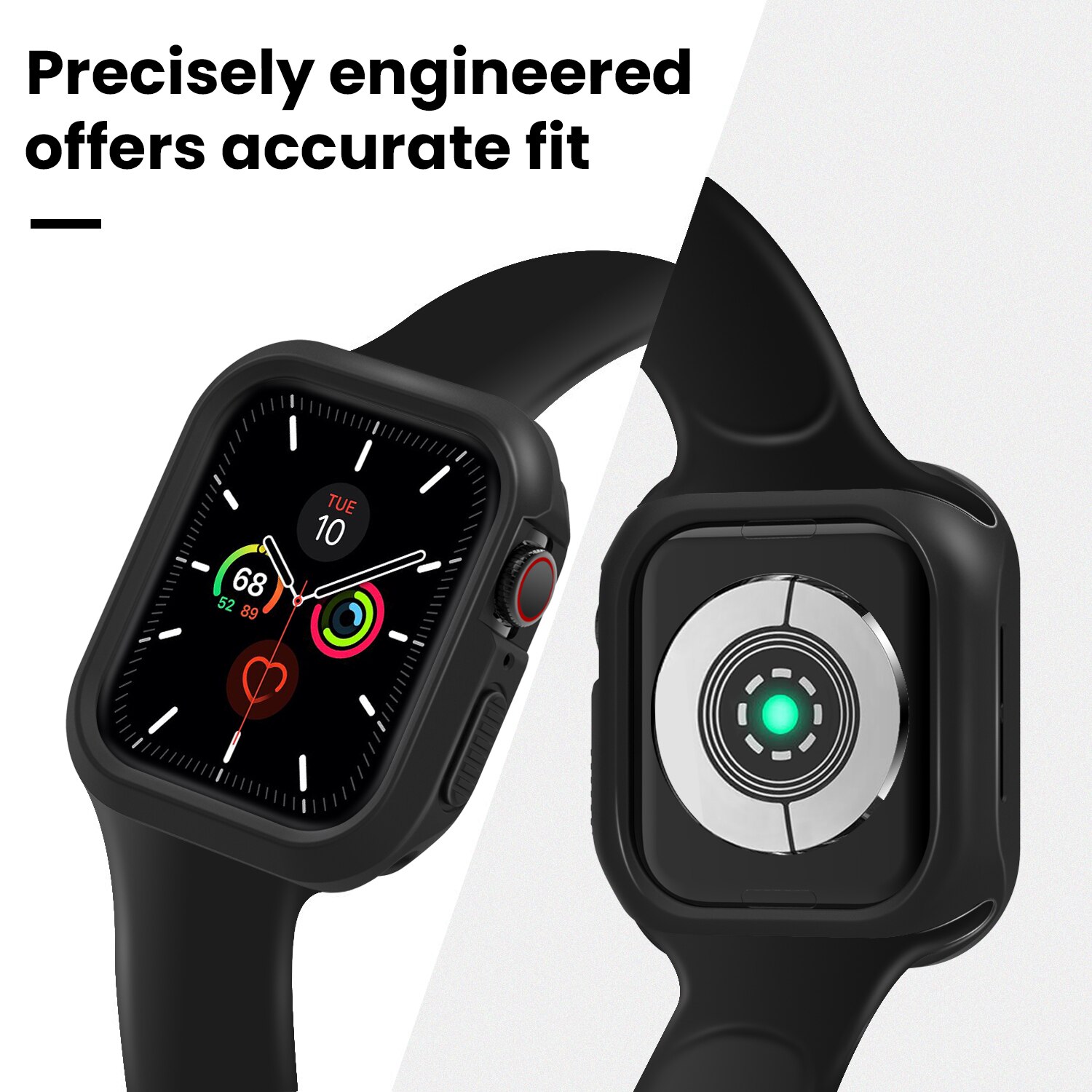Gummicover til apple watch 3 2 1 fuldskærmsbeskyttelse til iwatch 42mm 38mm glasfilm til serie 4 5 40mm 44mm kofanger