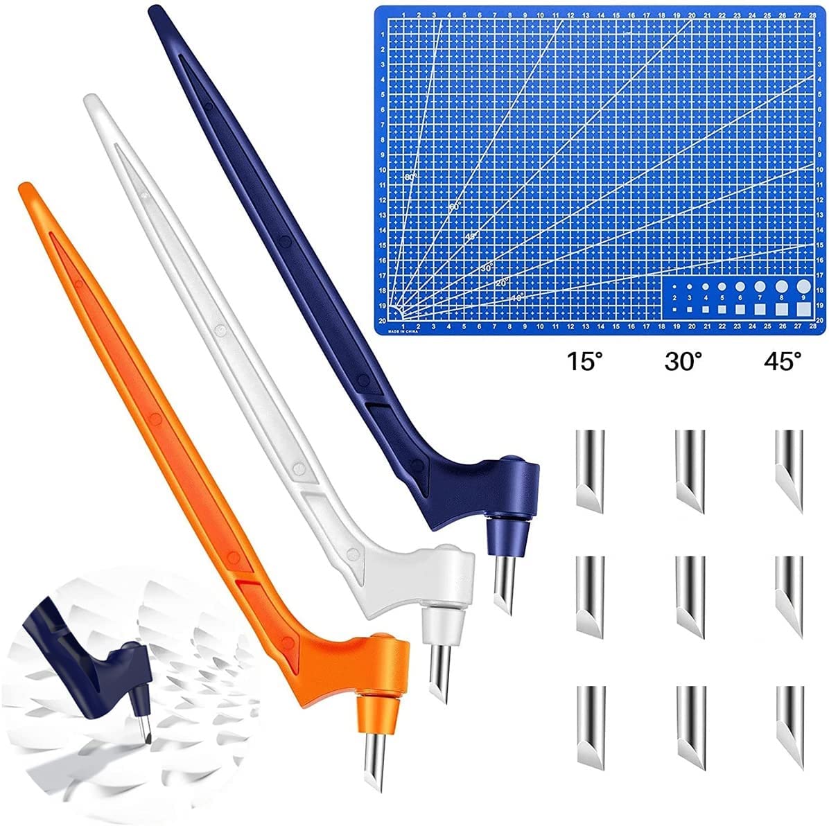 DIY Craft Snijgereedschappen Houtsnijwerk Cut Pen Art Craft Tool met 360-staal roterend mes Veiligheidssnijder Papier