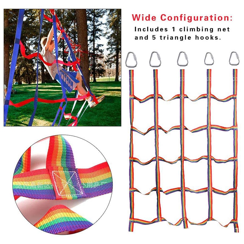 Indoor/Outdoor Climbing Net (72 Inches x 57 Inches) Playground Freight Net,Swing Climbing Net,Children Climbing Net