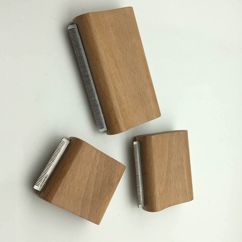 Wood Groom Brush Vis Deshedding Grooming Tool, Pet Wooden Groomer, Ergonomic Dog Comb Pet hair Removal Comb
