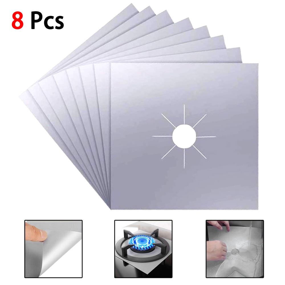 4/6/8 Pcs/Set Gasfornuis Protector Fornuis Cover Liner Schoon Mat Pad Keuken Gasfornuis Gasfornuis Protector keuken Accessoires