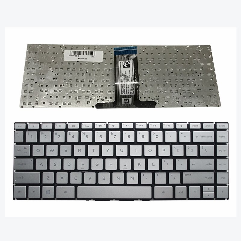 Os laptop tastatur til hp pavilion  x360 14-ba 14t-ba 14m-ba 14-bs 14-bs000 bs100 tpn -w125 q186 q189 c121 baggrundsbelyst: Intet baggrundsbelyst sølv