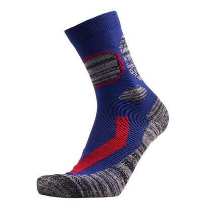 Calzini da sci caldi addensati uomo donna asciugamano da esterno fondo Mountain escursionismo calzini invernali calzini da basket assorbenti del sudore: Royal Blue
