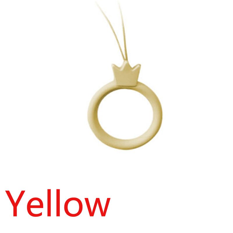 Coloful leuke mobiele telefoon lanyard Siliconen ring ring accessoires Mobiele telefoon U schijf universal siliconen breukvast korte: Yellow