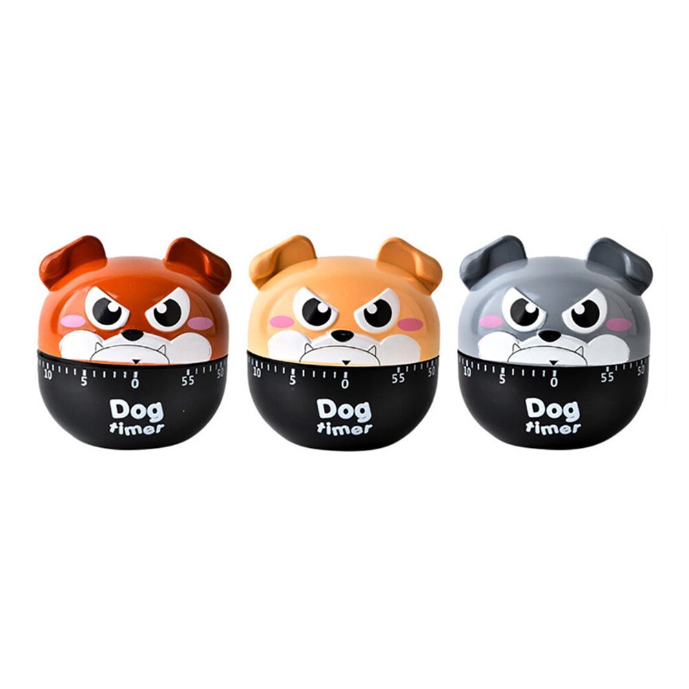 1PC Funny Lovely Animal Dog Timer Cartoon Kitchen Mechanical Clock Set Time Reminders Countdown Cooking Tools Supplies