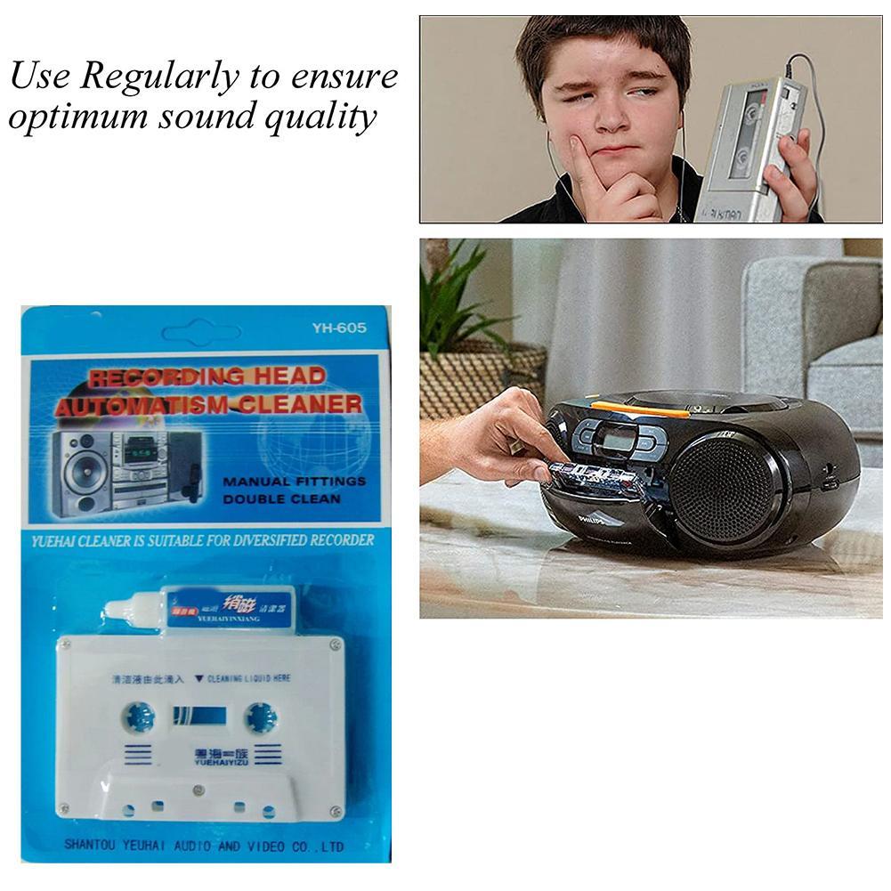 1 set audio cassette tape recorder head cleaner & repeater audio cassette cassette player wet/dry head cleaner home accessories