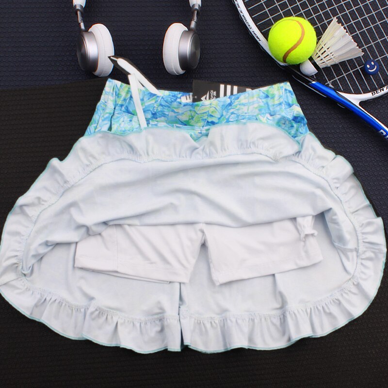 Piger kort kjole høj talje tennis nederdel uniform med sikre shorts. trykte tennis sport nederdele nederdel til kvinder, badminton nederdel