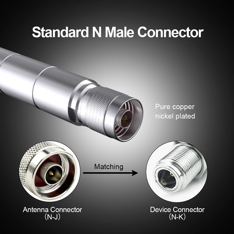 Antena Wifi para exteriores de 2,4 GHz y 5,8 GHz, antenas 5G de fibra de vidrio macho de doble banda N, extensor Wifi para punto de acceso, enrutador de 2,4 GHz