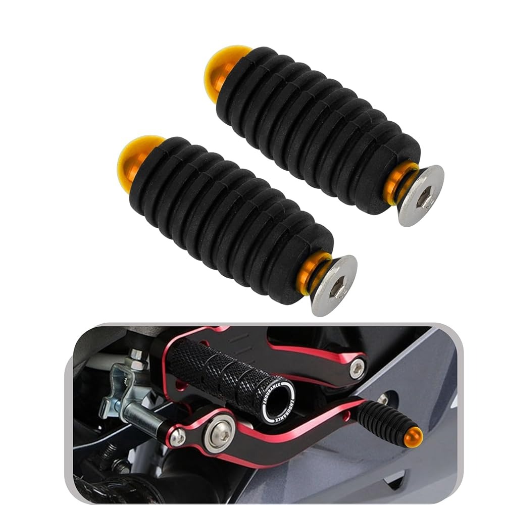 Motorrad 6MM Universal Zwei-Rad Pedal Bar Schritt Bar Links & Rechts Fußstütze Fußrasten Getriebe Shift Pegs bremsrasten: Champagner
