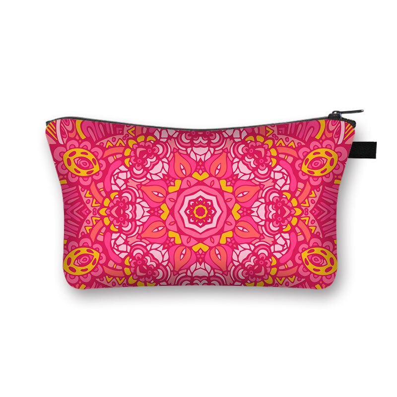 Mandala Flower Print torby kosmetyczne damskie kosmetyczka damska wielokolorowy wzór śliczne etui kosmetyczne do podróży: shzbmandala12