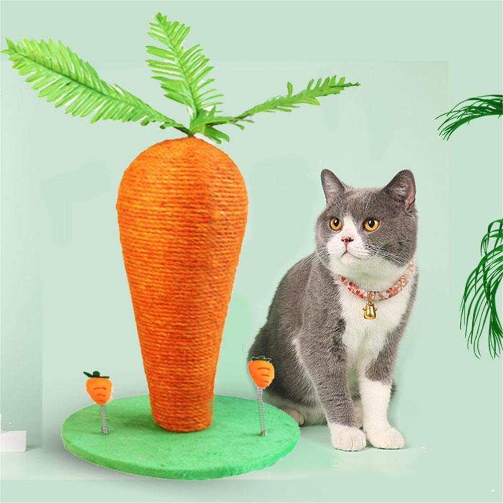 Funny Kitten Cat Scratching Post Cat Scratcher Carrot Cat Claw Scratcher Cat Training Toys for Kittens and Cats