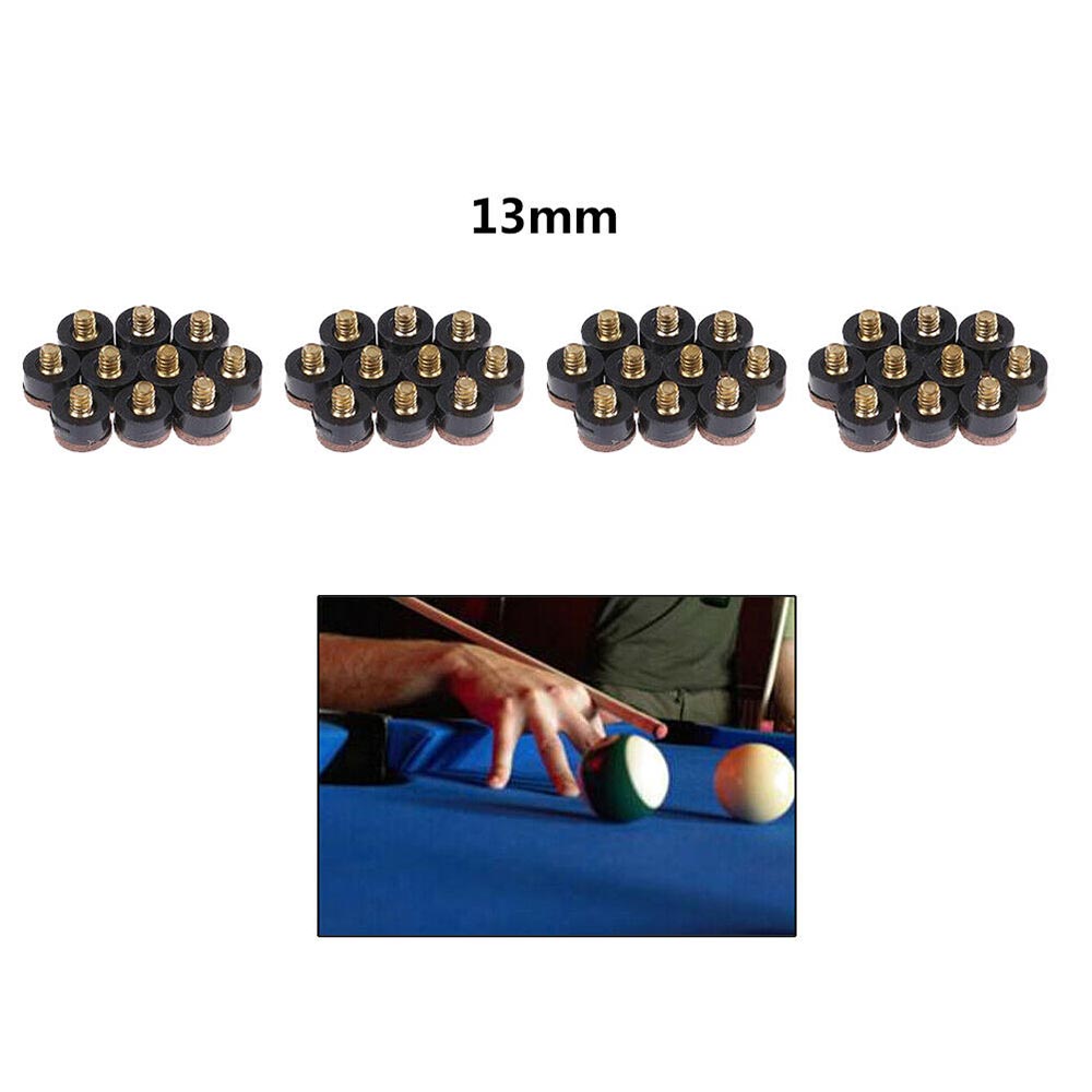 10 pièces 13MM billard queue conseils piscine vis sur Snooker pièces de rechange pour queue boule contrôle billard accessoires