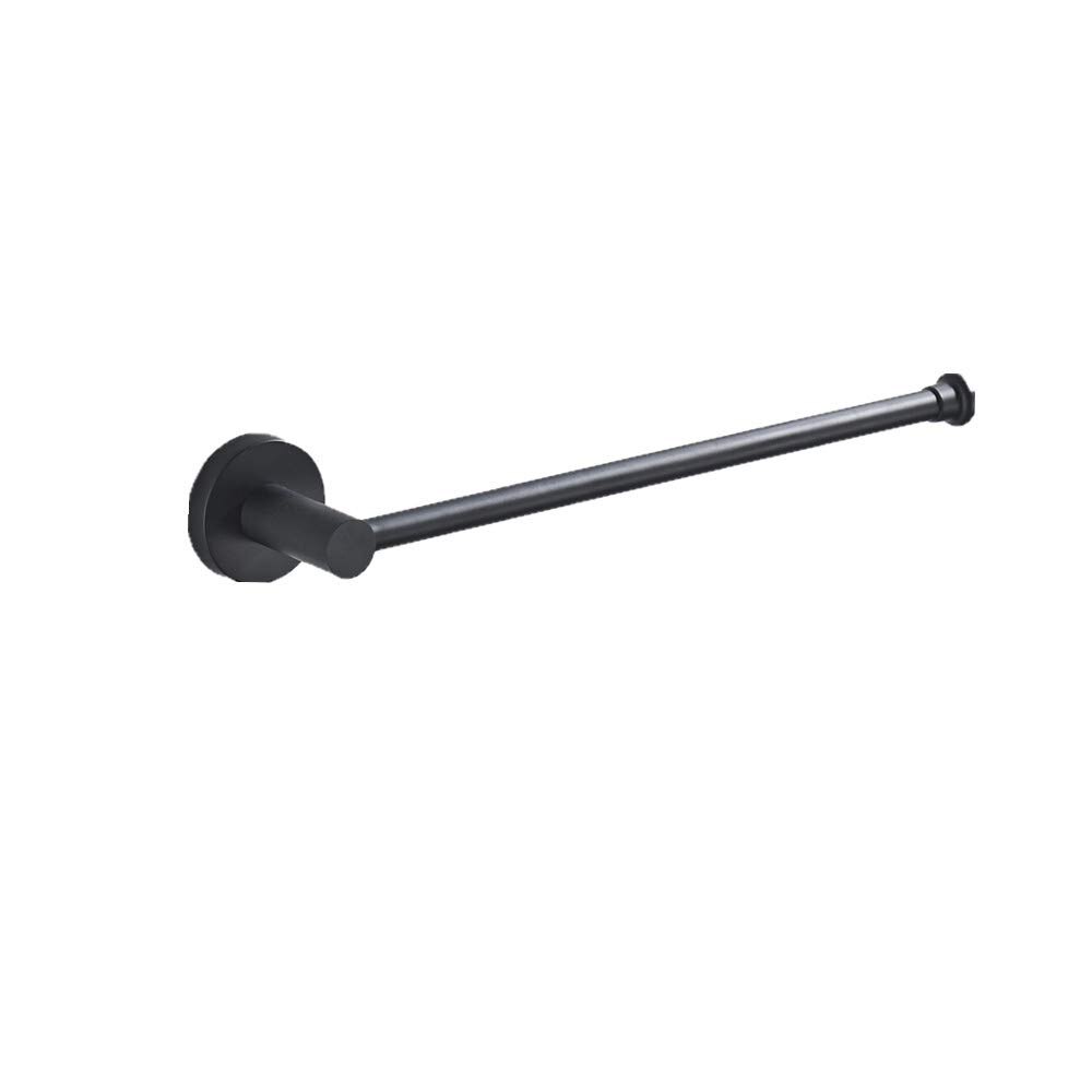 Kitchen Roll Holder Wall Mounted Modern Stainless Steel Black Matte Toilet Paper Holder Straight with Stopper for Bathroom T