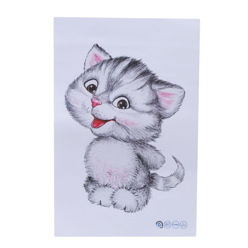 Mooie Kat Kitten Muurstickers Wc Stickers Deur Stickers Vlinder Badkamer Art Decals Home Decoratie Vensterglas