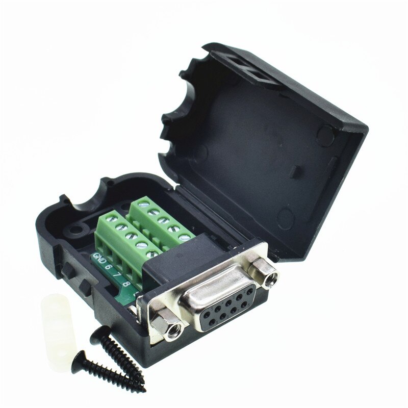 DB9 Connector COM transfer-free solder terminal DB9 Male Connector RS232 DB9 Breakout D-SUB Connector Female: Female Nut