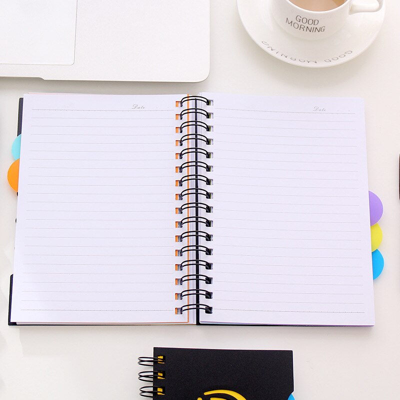 Cuaderno en espiral para oficina y escuela, libreta gruesa y aumentada, con divisor de índice de papel A6, A5, B5, A4, Bloc de notas para bocetos