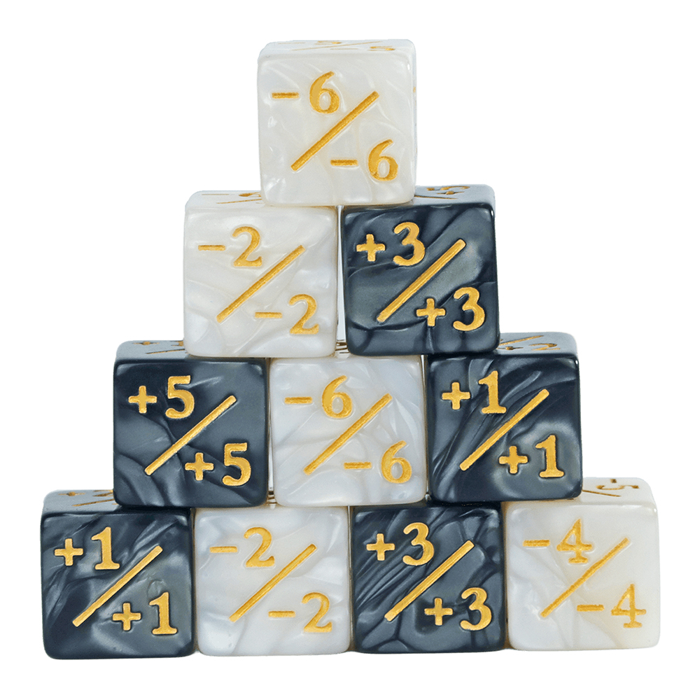 Dados D6 compatibles con accesorios de juego de cartas, dados de fichas, contadores de dados, 10 piezas: Plata
