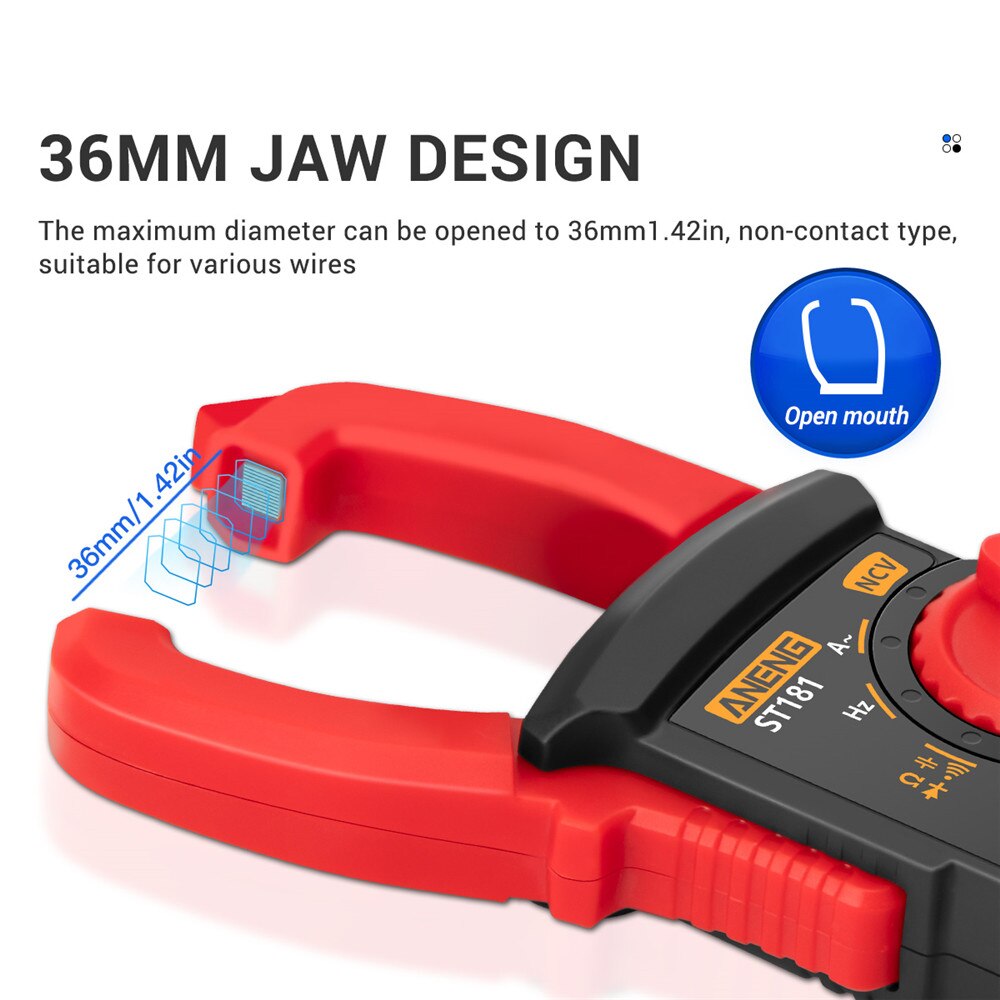 Aneng ST181 Digitale Stroomtang Dc/Ac Stroom 4000 Counts Multimeter Amperemeter Voltage Tester Auto Amp Hz Capaciteit Ncv ohm Test