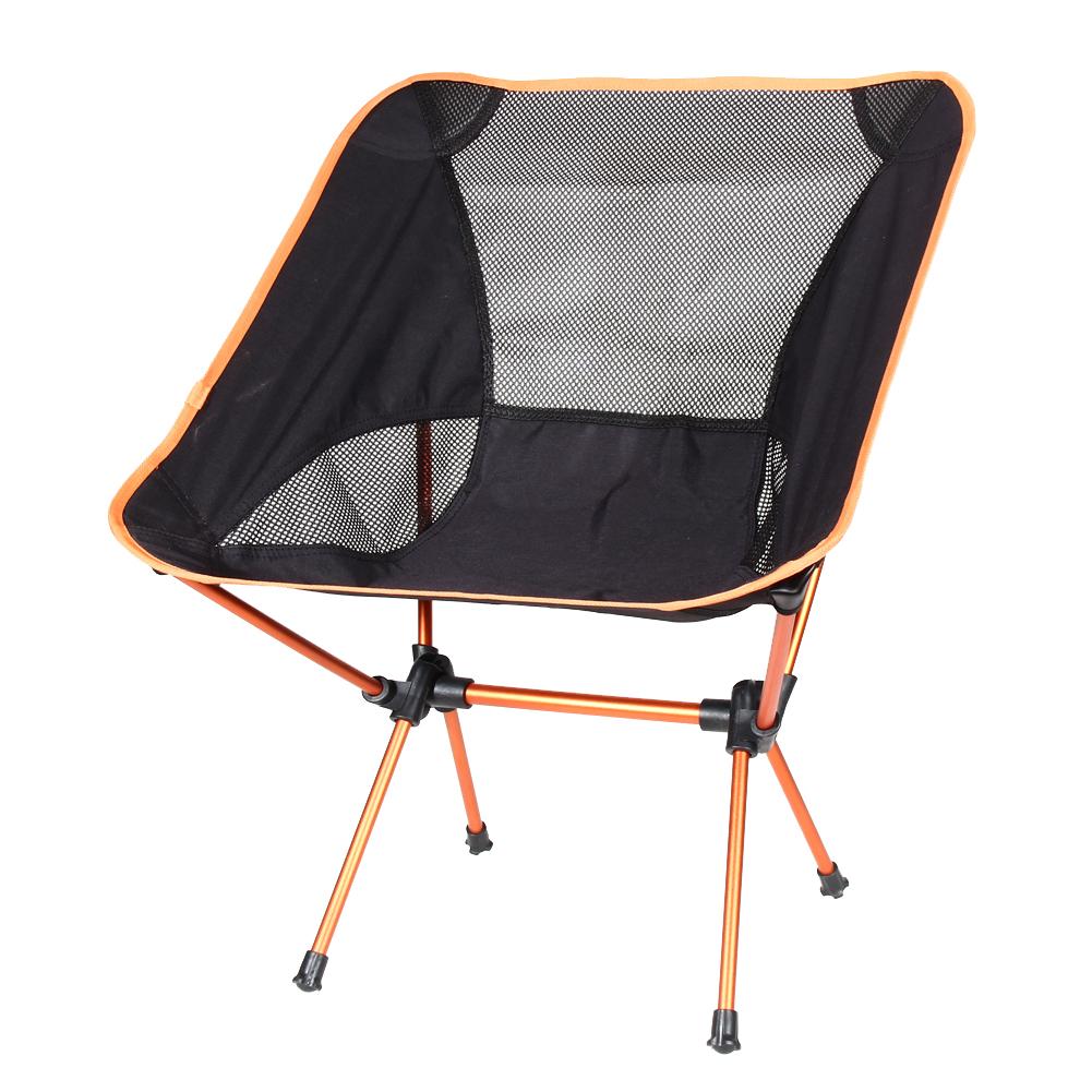 Lichtgewicht Opvouwbare Strandstoel Outdoor Draagbare Camping Stoel Voor Wandelen Vissen Picknick Barbecue Vocation Casual Tuin Stoelen: Orange