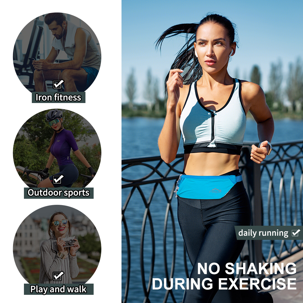 Running Bag Waist Bag 7.2 Inch Sports Phone Bag Men Women Waterproof Gym Bag Can Hold Water Cycling Phone Case Running Belt