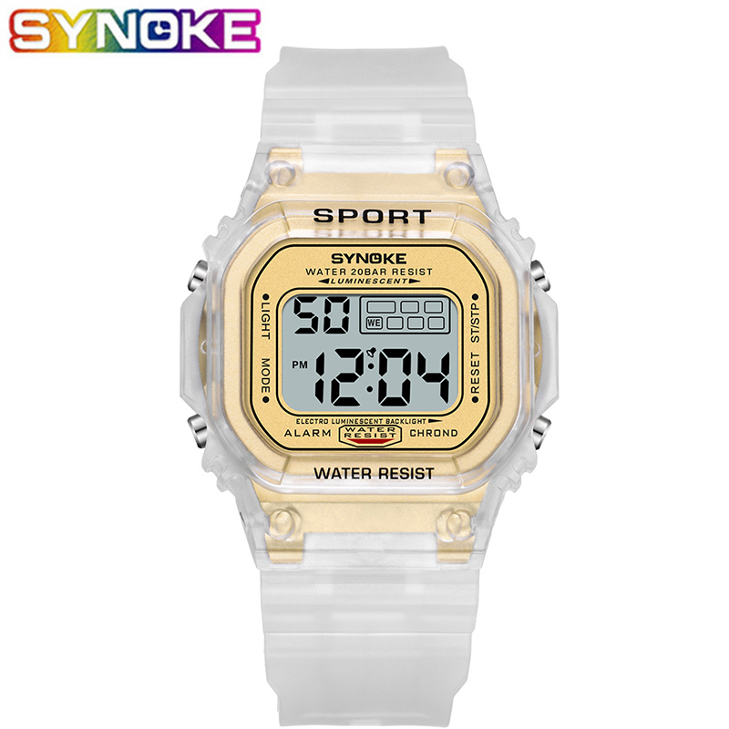 Synoke Unisex Mannen Digitale Horloges Waterdicht Kleurrijke Led Sport Horloge Wekker Stop Horloge Casual Vrouwen Digitale Horloge Relogio
