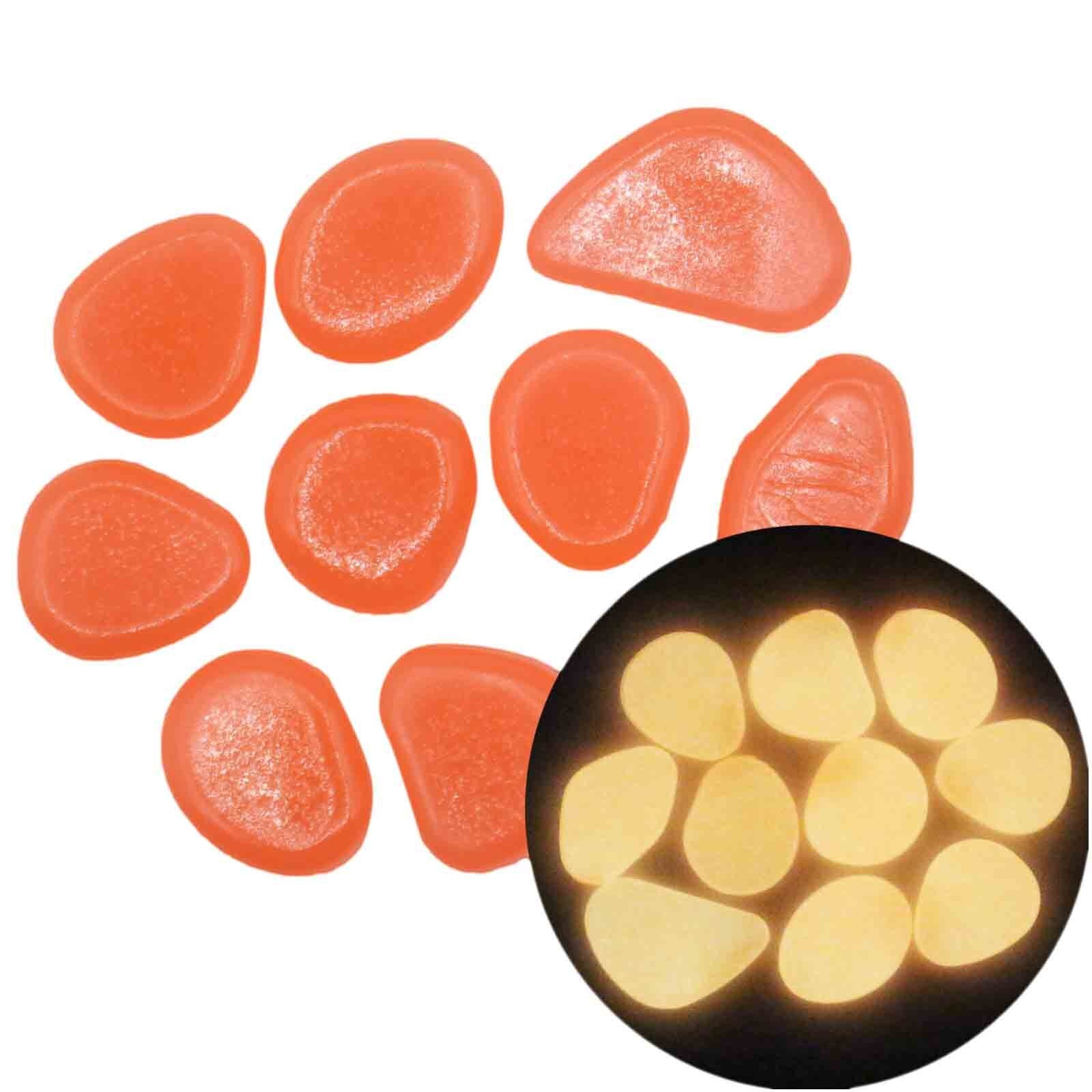 100pcs Glow in the Dark Garden Pebbles Glow Stones Rocks for Walkways Garden Path Patio Lawn Garden Yard Decor Luminous Stones: K