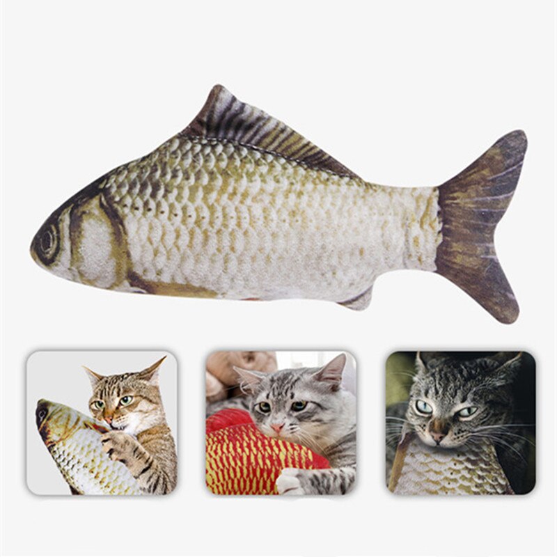 20CM pet plush 3D fish-shaped cat toy simulation fish mint toy plush pillow dog cat Chew Toys