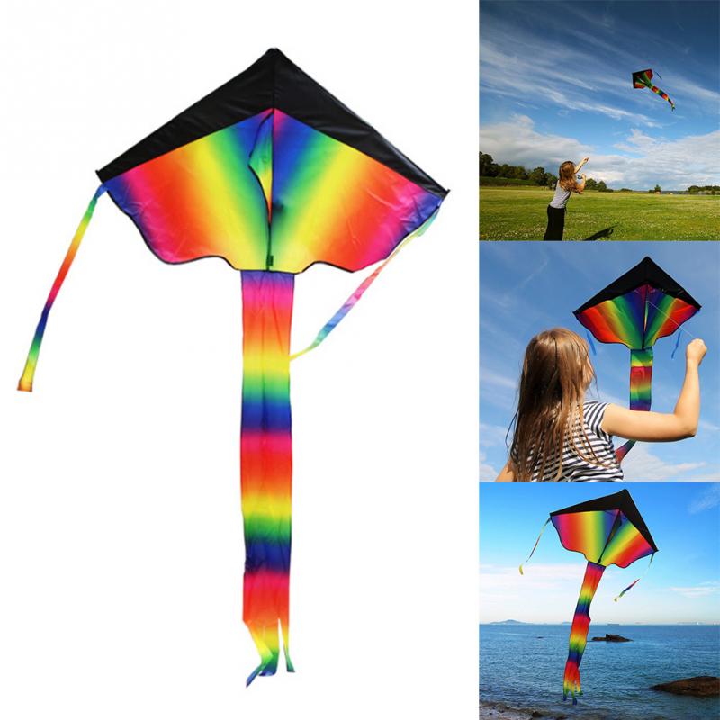 Huge Rainbow Kite single line Novelty Kites Children