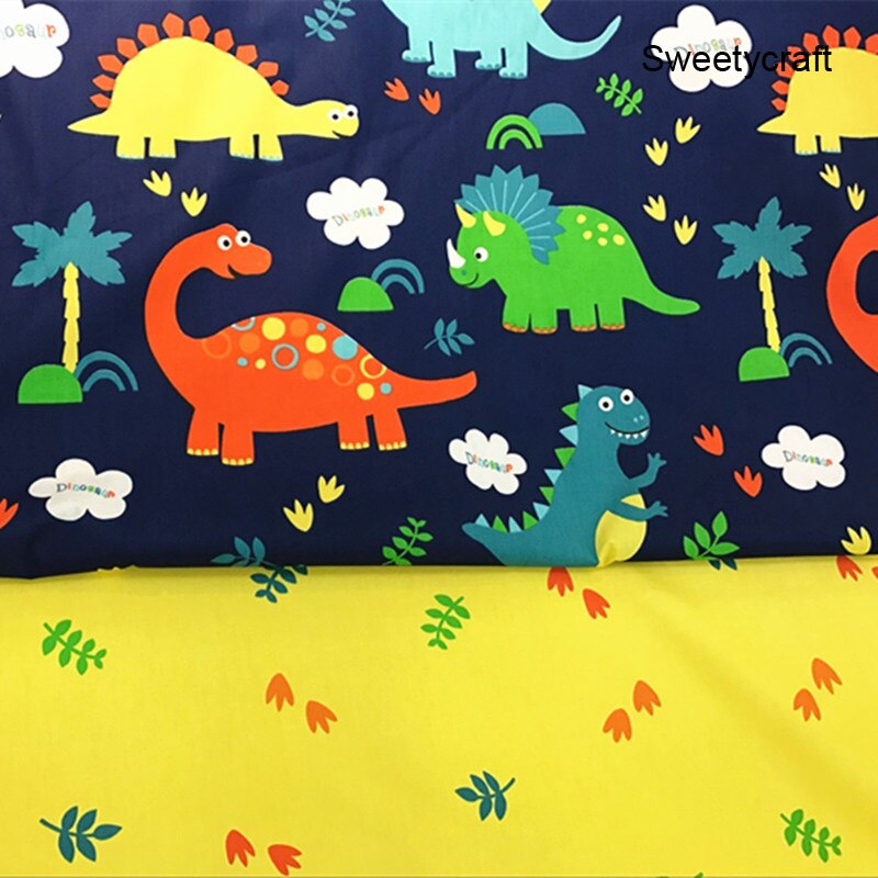 160cm*50cm bomullstyg dinosaurietyger gör-det-själv sömnad quiltning sängkläder kläder babyklänning lapptäcke tyg barn handarbete trasa