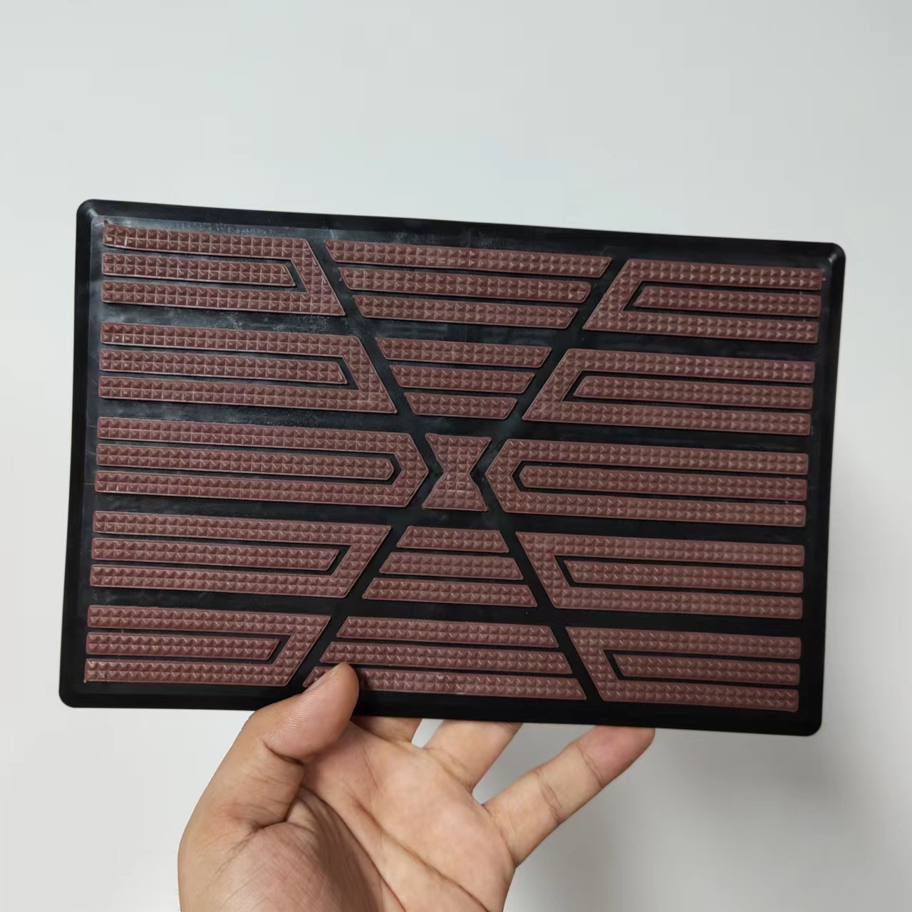 23x15 cm Universele Auto Vloer Tapijt Pad Hak Voet Mat Pedaal Patch Cover Auto Mat Anti-slip Pedaal Bruine Vloermat
