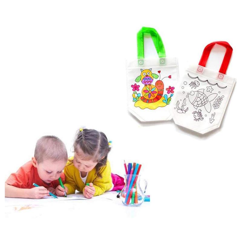 Diy Milieubescherming Graffiti Tas Handgemaakte Voor Kinderen Kleuterschool Puzzels Kinderen Zakken Schilderij Tote U1V5