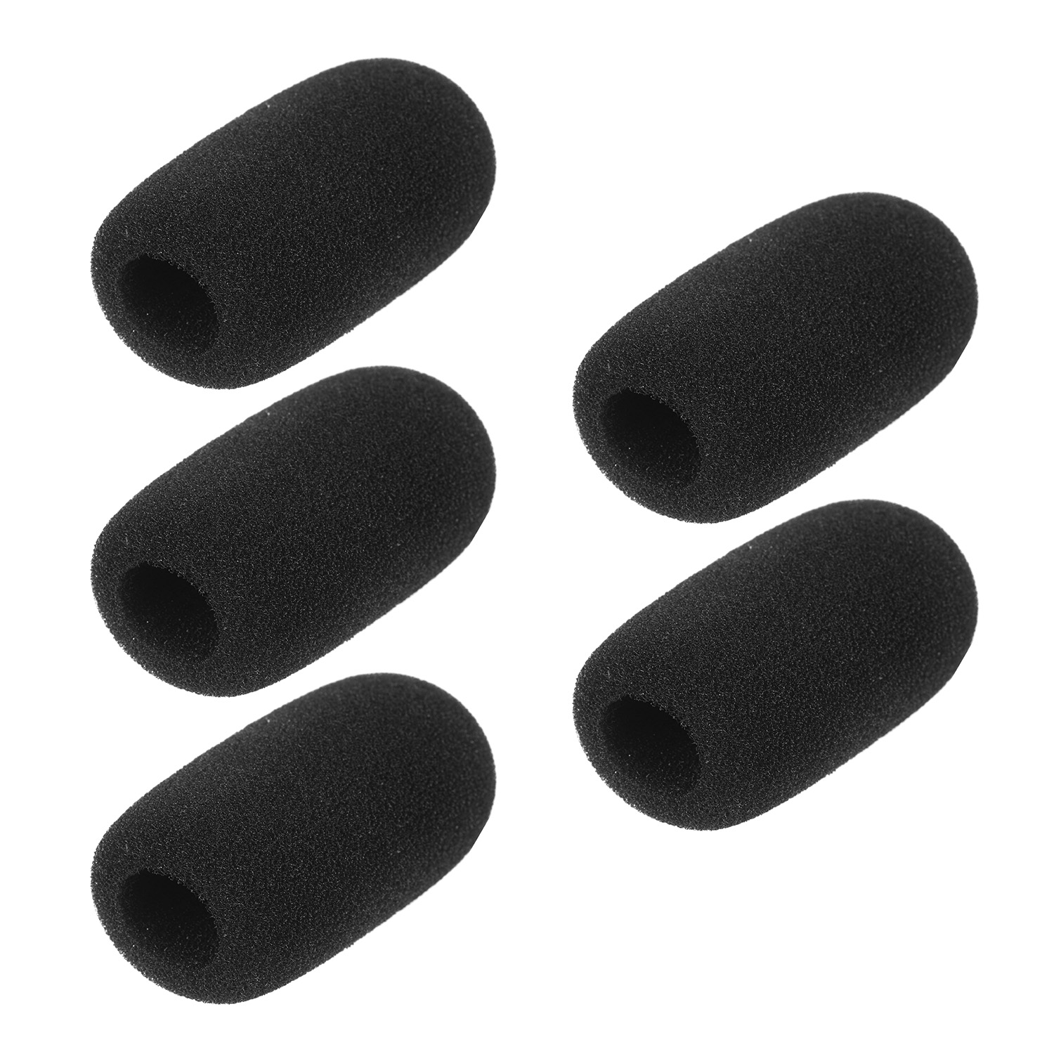 Mini Microphone Windscreens Mic Foam Covers for Lapel Lavalier Headset Microphone Black, Pack of 5pcs