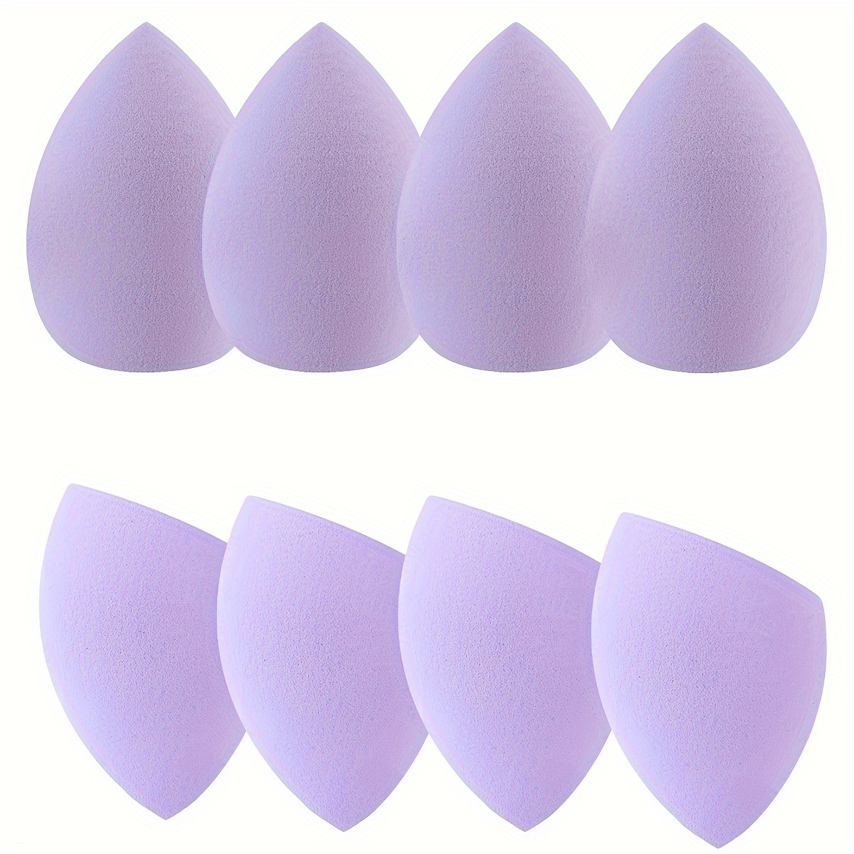 8 Uds. Esponjas de maquillaje de huevo de belleza, licuadoras, esponjas de belleza, aplicador de base: Morado