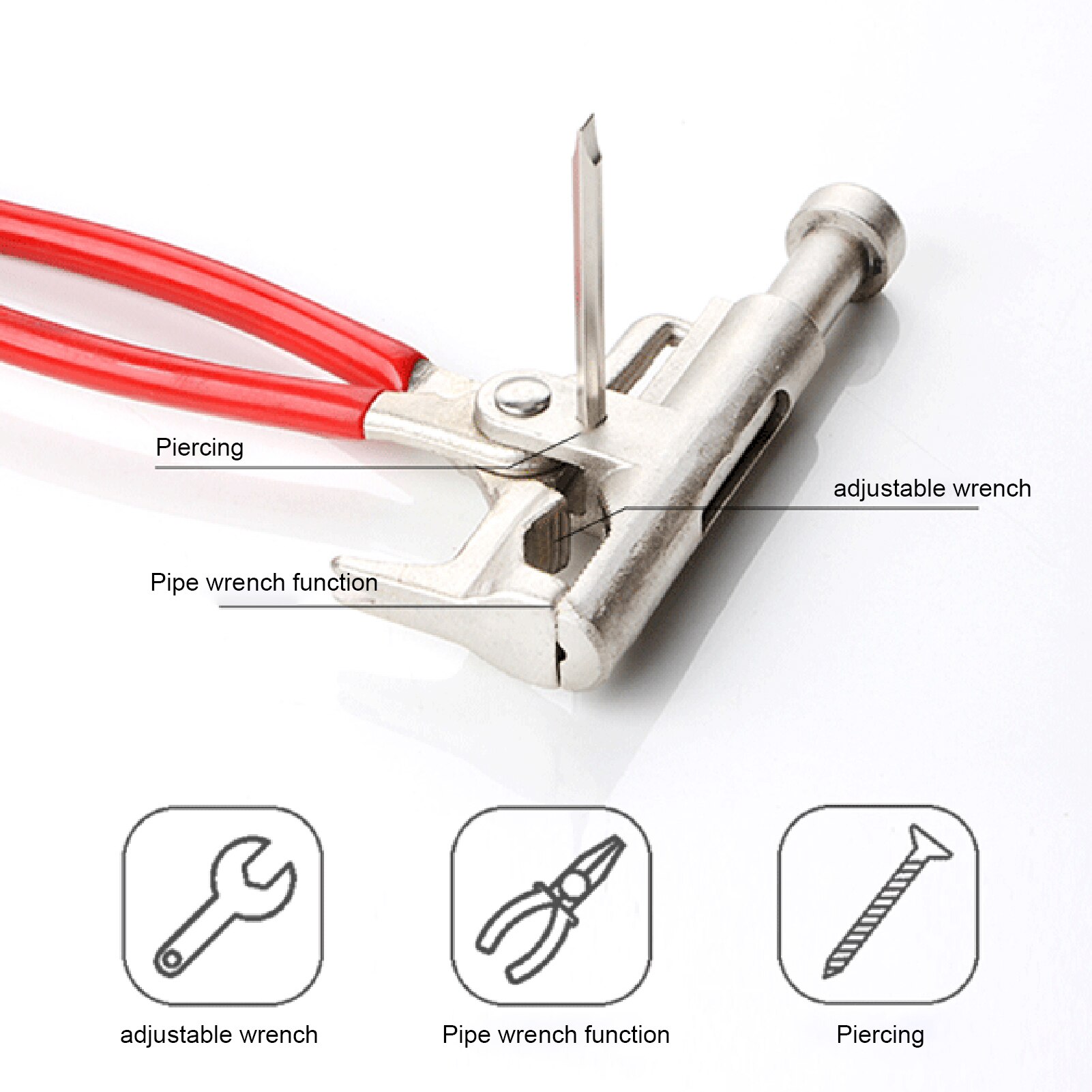 10 in 1 Multifunctional Hammer Integrated Pliers Wrench Screwdriver Hand Tool Material Durable Hammer