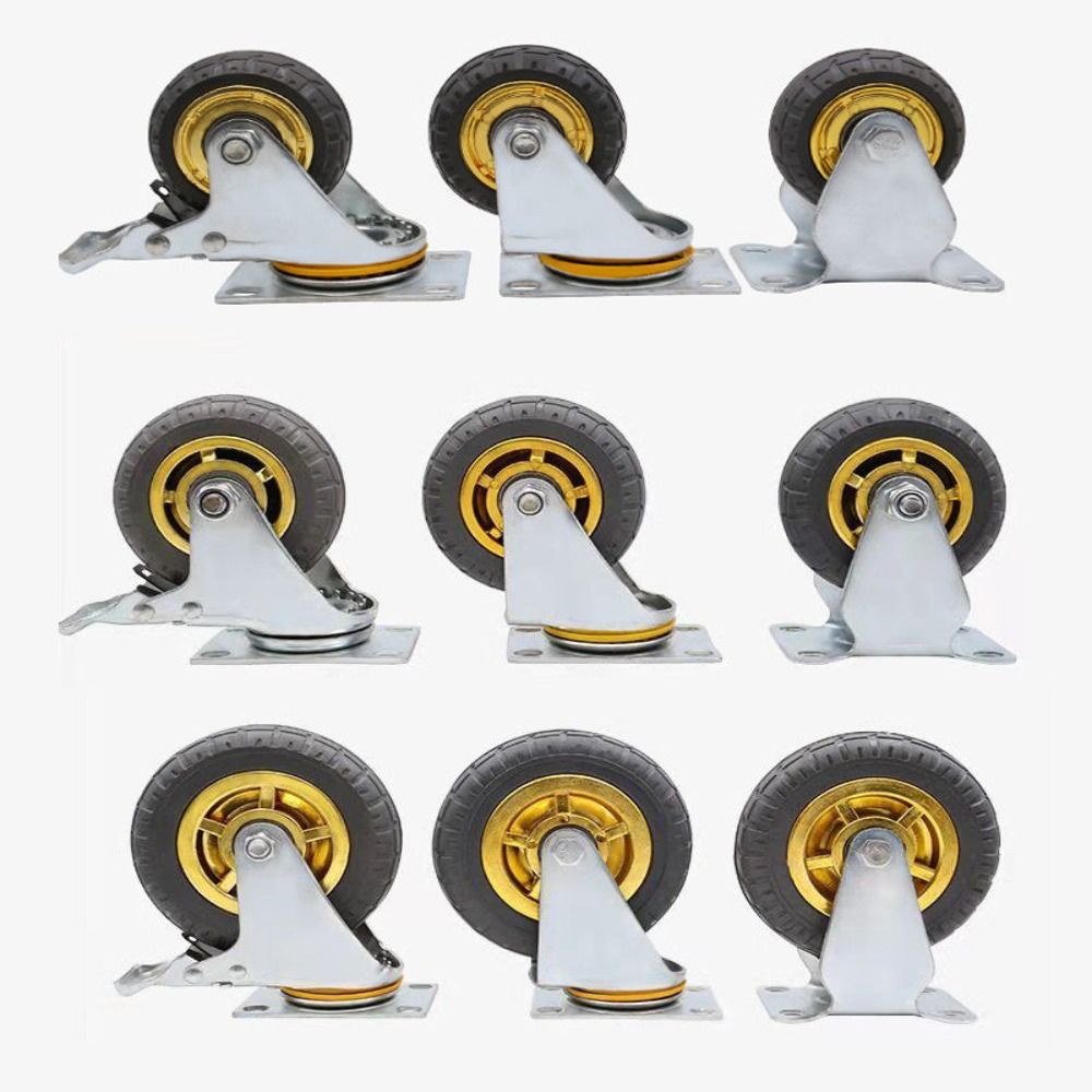 Noiseless Furniture Caster Heavy Loads Transporter Swivel Caster With Brake Rubber Roller Wheel Tire Trolley Chair Mover