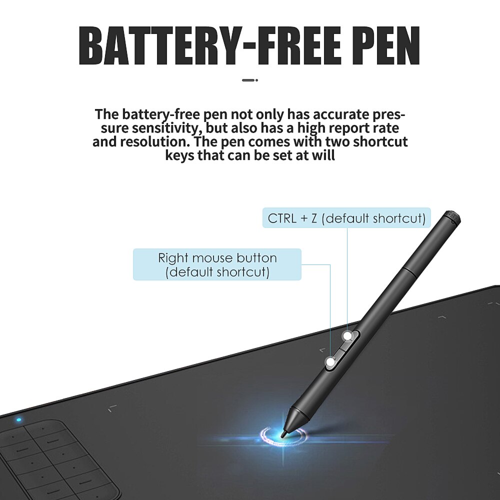 10×6 inch Graphics Drawing Tablet With 8192 Levels Digital Pen Writing Pad Board For PC Windows Mac OS Android Phone