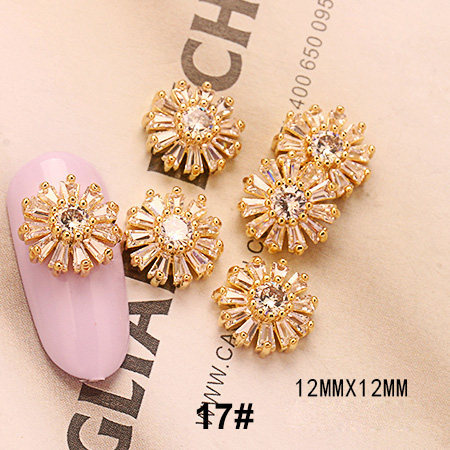 Bijoux en métal pour ongles, breloques en diamant, décoration pour manucure, 5 pièces