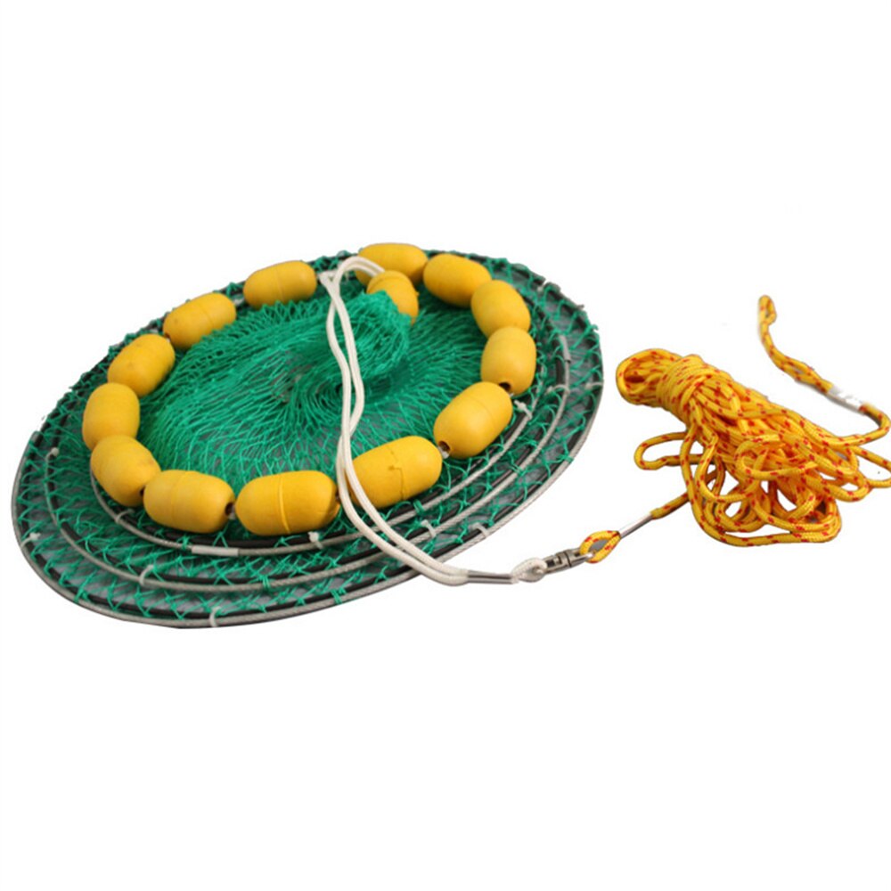Buoyancy Fishing Net Folding Multi-Floating Ball Fishing Net Steel Wire Mesh Crab Catching Trap Fish Network Fishing Accessories