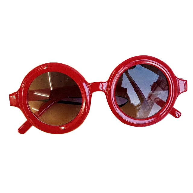 Toddler kid solbriller dreng pige solide leopard solbriller kid briller strand briller: Rød