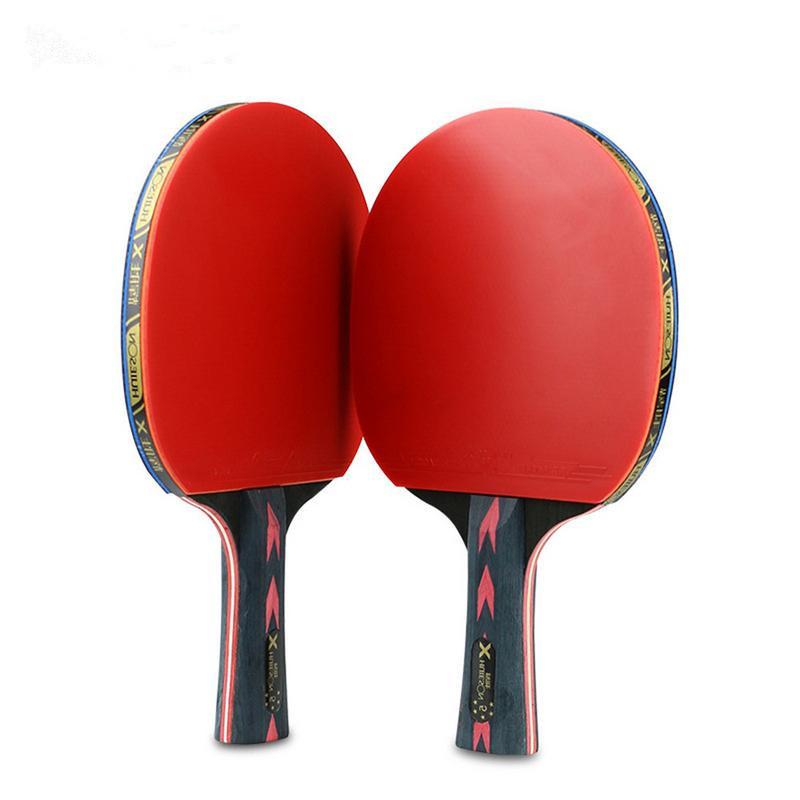 Conjunto de raqueta de tenis de mesa de carbono de 5 estrellas mejorado 2 uds, palo de Paddle de Ping Pong ligero y potente con buen Control