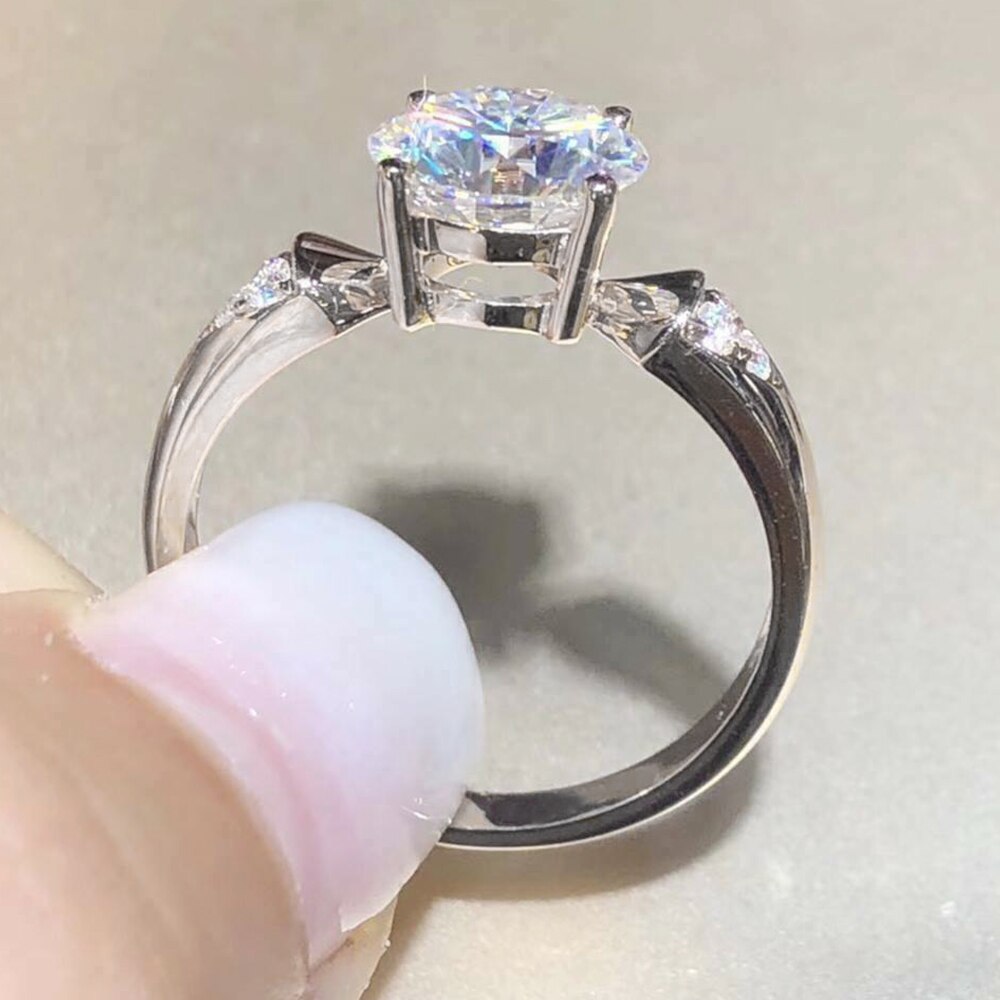 Huitan Trend Bruiloft Ring Voor Vrouwen Met Briljante Aaa Ronde Kubieke Zirkoon Mode Gecontracteerd Vrouwelijke Accessoires 2022 Sieraden