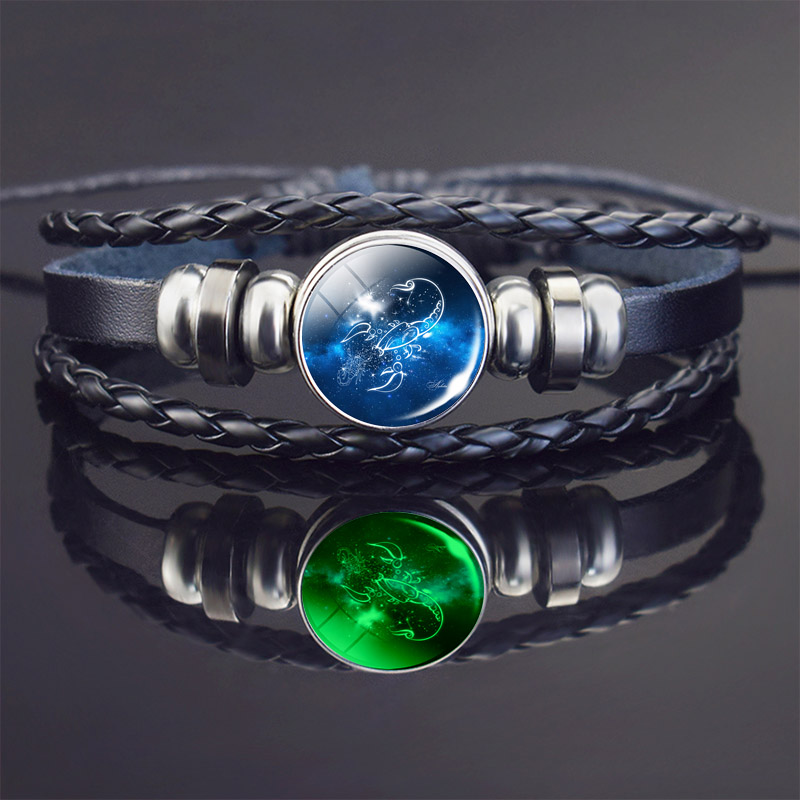 Scorpion Armband Schorpioen Sieraden Lichtgevende Schorpioen Sterrenbeeld Gevlochten Lederen Armband: style 4
