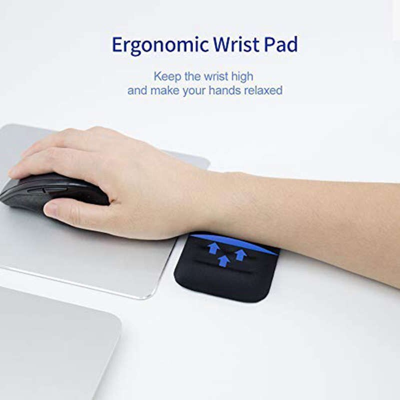 Keyboard Wrist Rest Pad Padded Memory Foam Hand Rest Support For Office, Computer, Laptop, Mac Typing And Wrist Pain Relief And