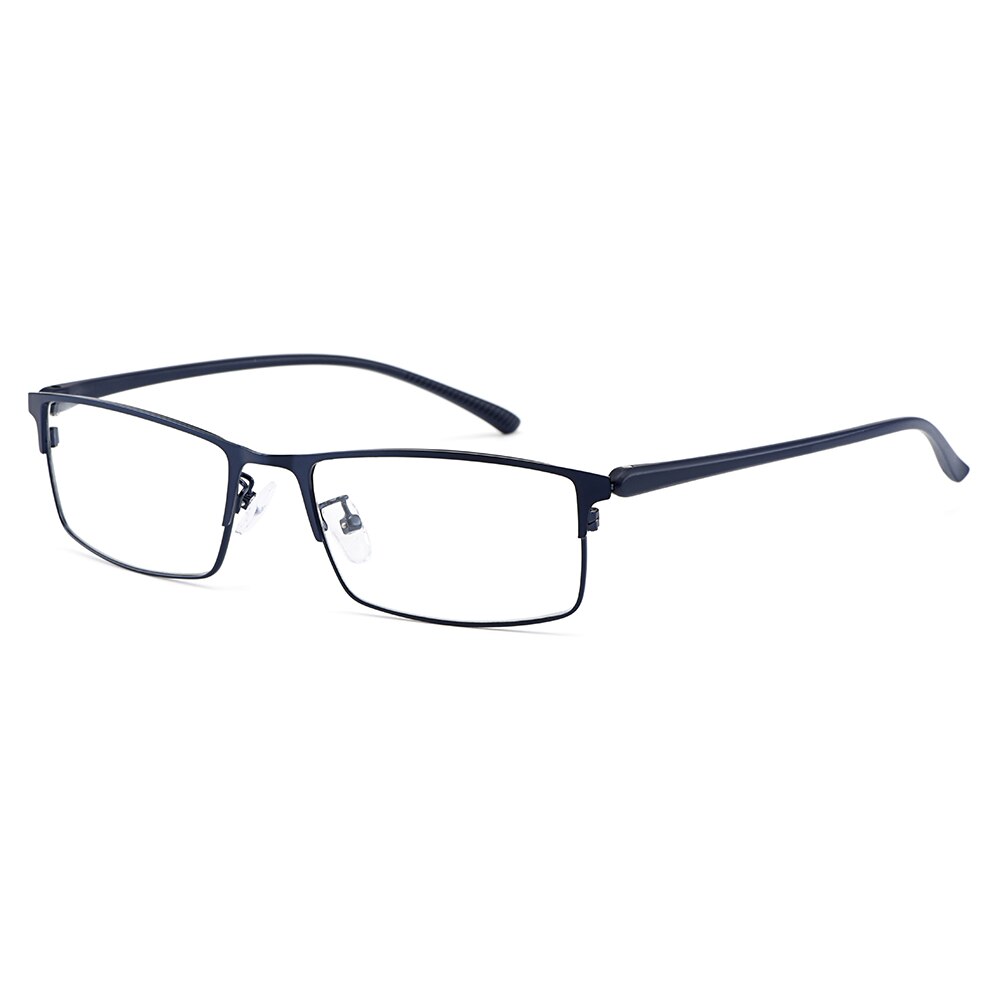 Gmei Optical Men Titanium Alloy Eyeglasses Frame for Men Eyewear Flexible Temple Legs IP Electroplating Alloy Material Y2529: C2 Dark Blue