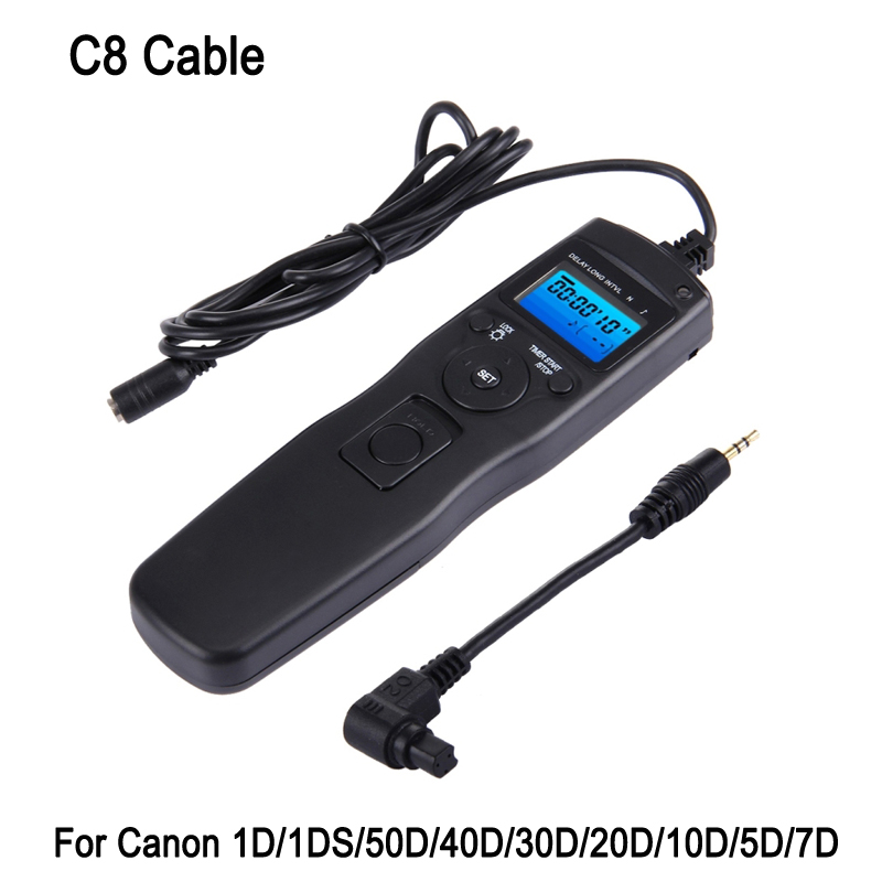 RST-7002 c8 kabel digitale zeit kamera shutter release fernbedienung für canon 1d 1ds eos5d 50d 40d 30d 20d 10d 5d 7d