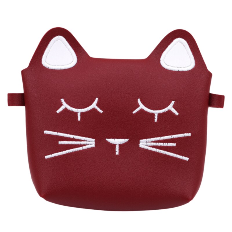 neue freundlicher Geldbörse Baby Katze Mini Schulter Tasche Niedliche Prinzessin Bote Taschen Faux Wildleder Kleine Taschen Für freundlicher Mädchen: Burgund
